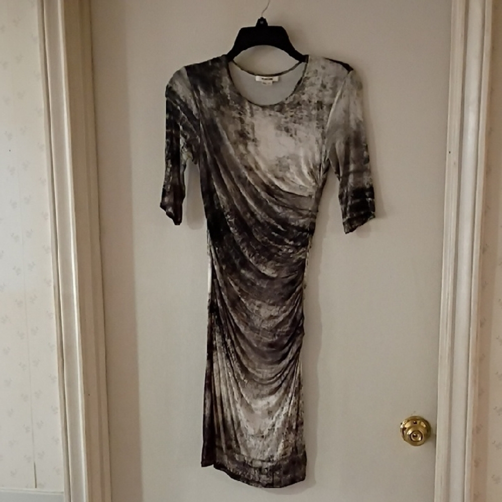 Elegant Gray and Black Helmut Lang Women's Dress